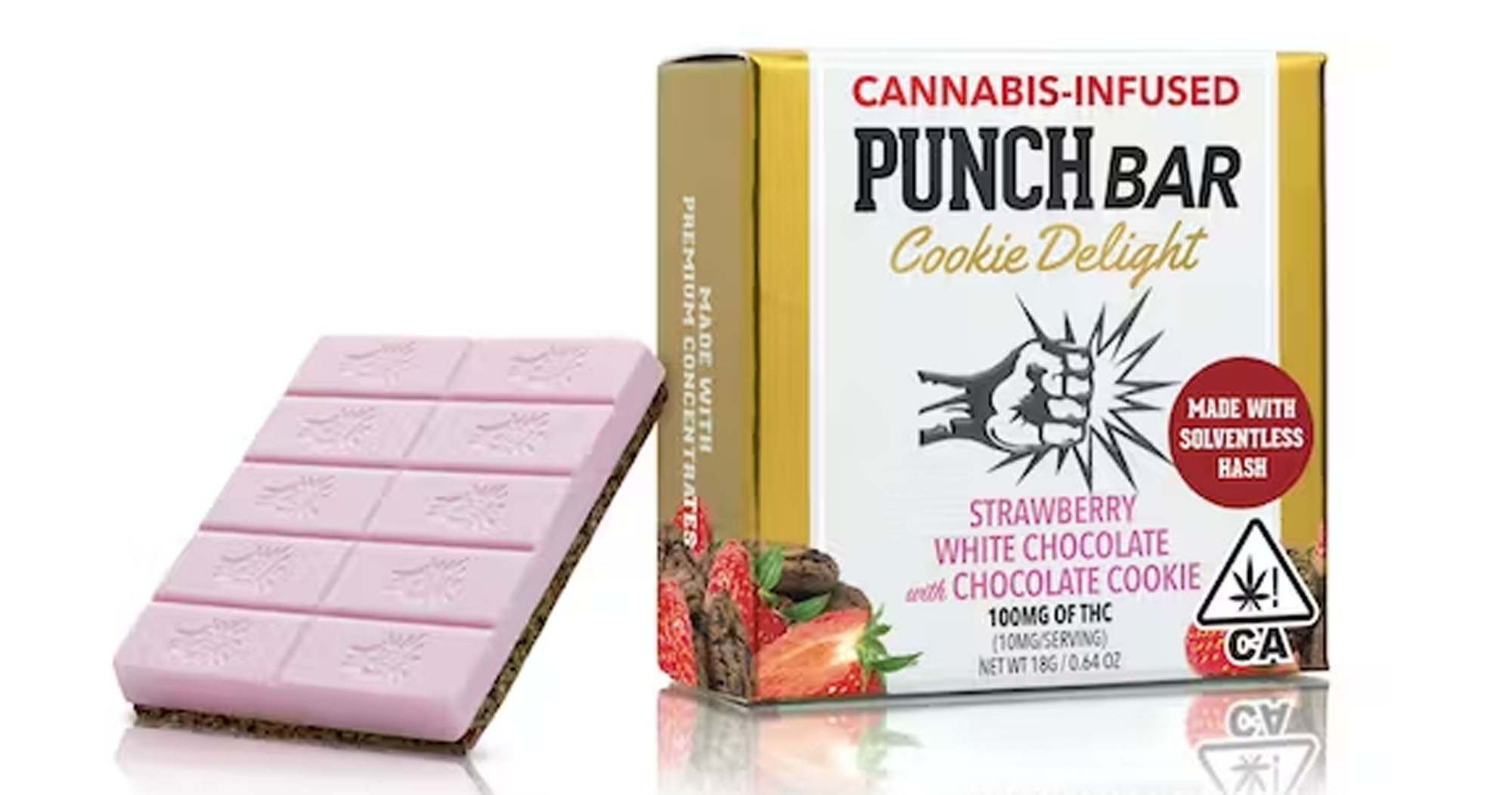 Mission Valley Punch Edibles Solventless Strawberry White Chocolate